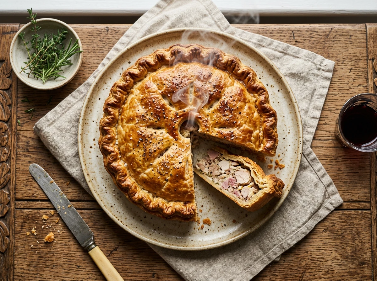 Pastete von Küken mit Schinkenfarce