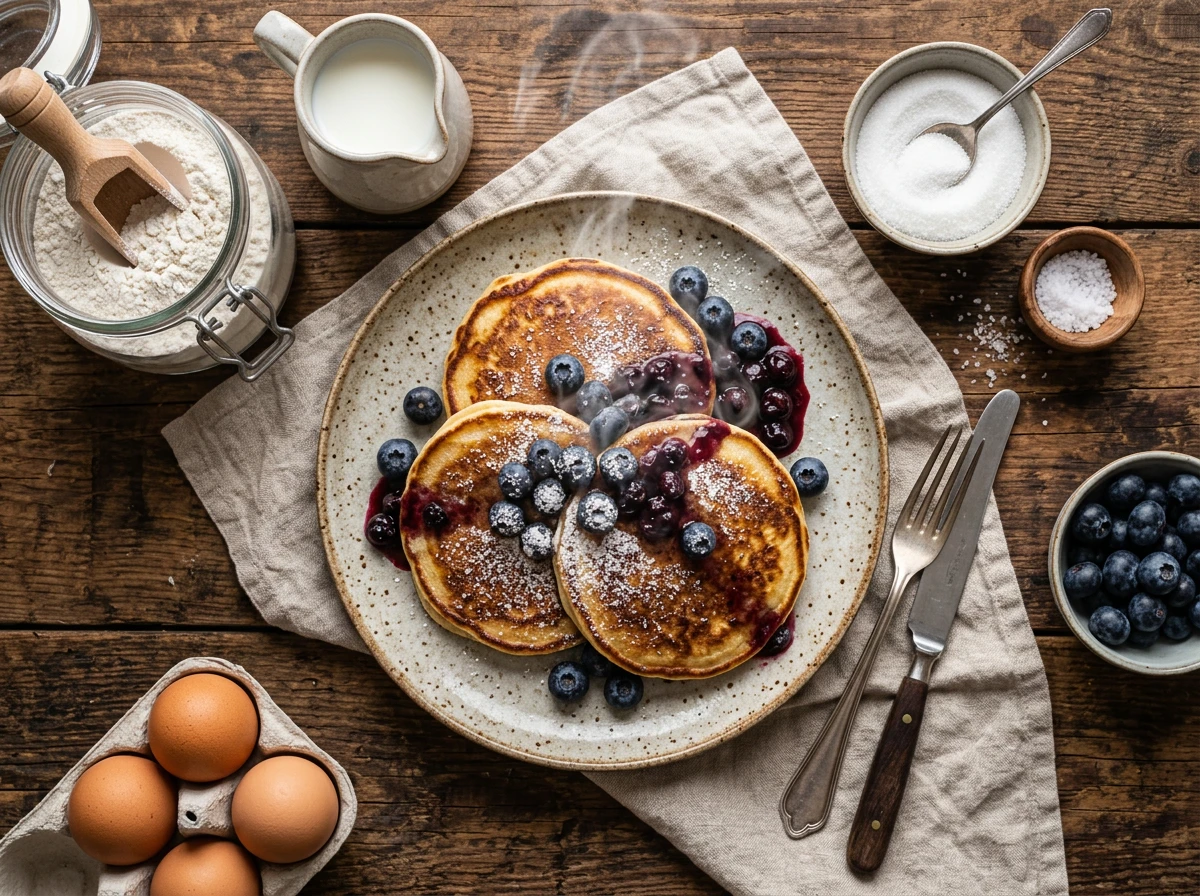 Pfannkuchen mit Heidelbeeren