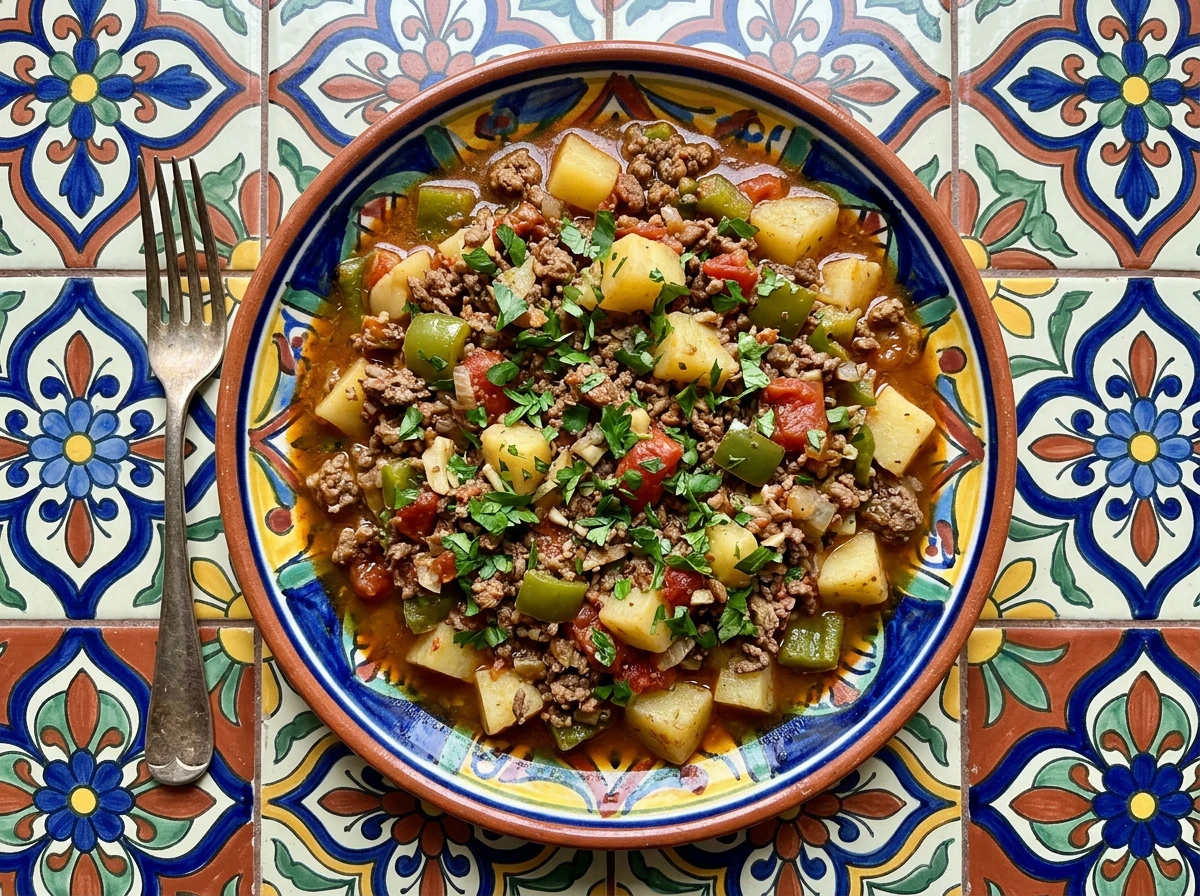 Picadillo (Hackfleisch mit Kartoffeln und Tomaten)