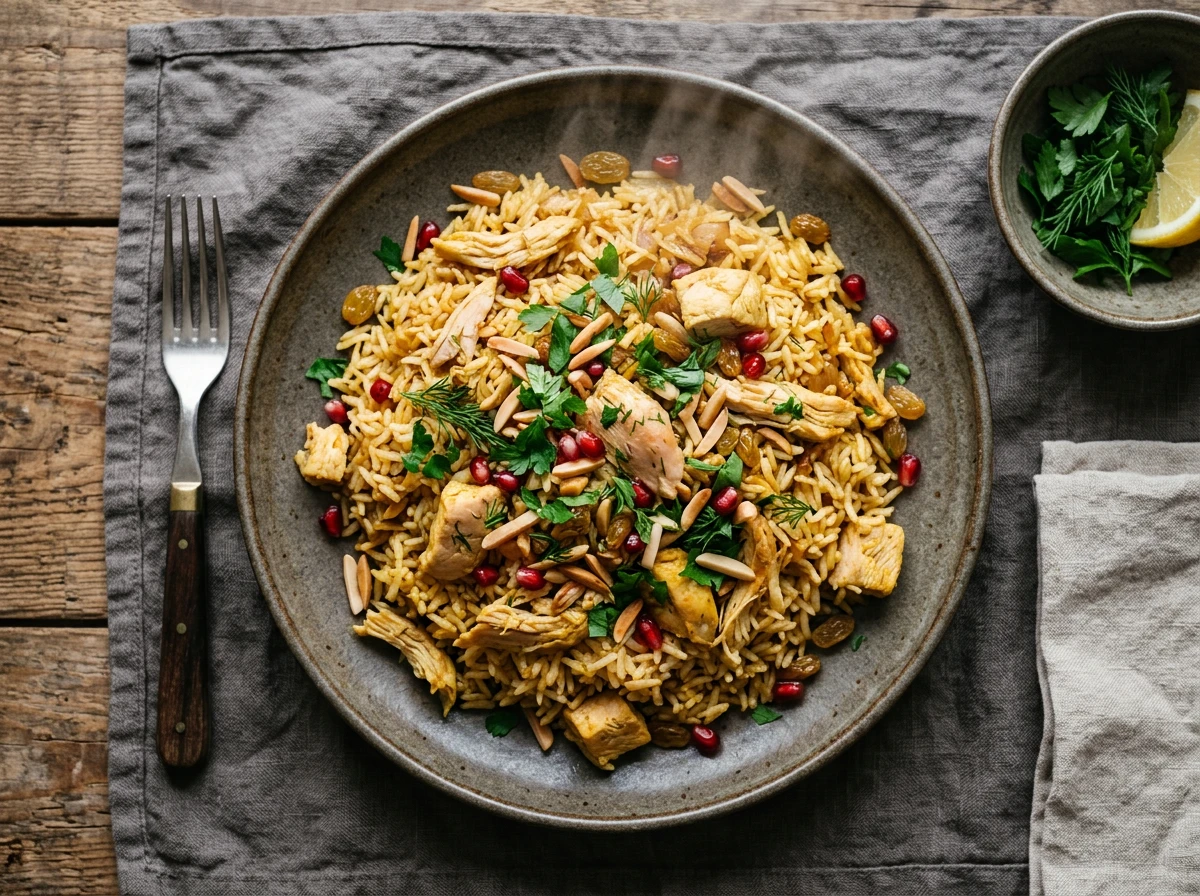 Pilaw mit gekochtem Geflügel