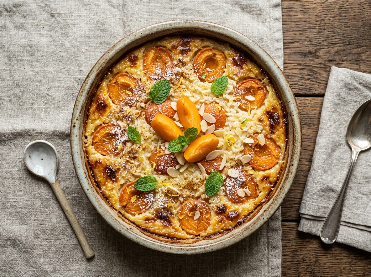 Reis-Auflauf mit Aprikosen