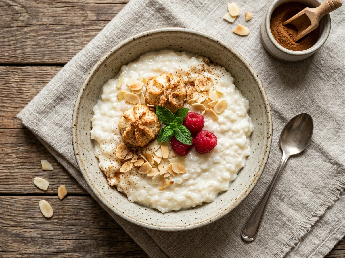 Reis-Pudding mit Makronen