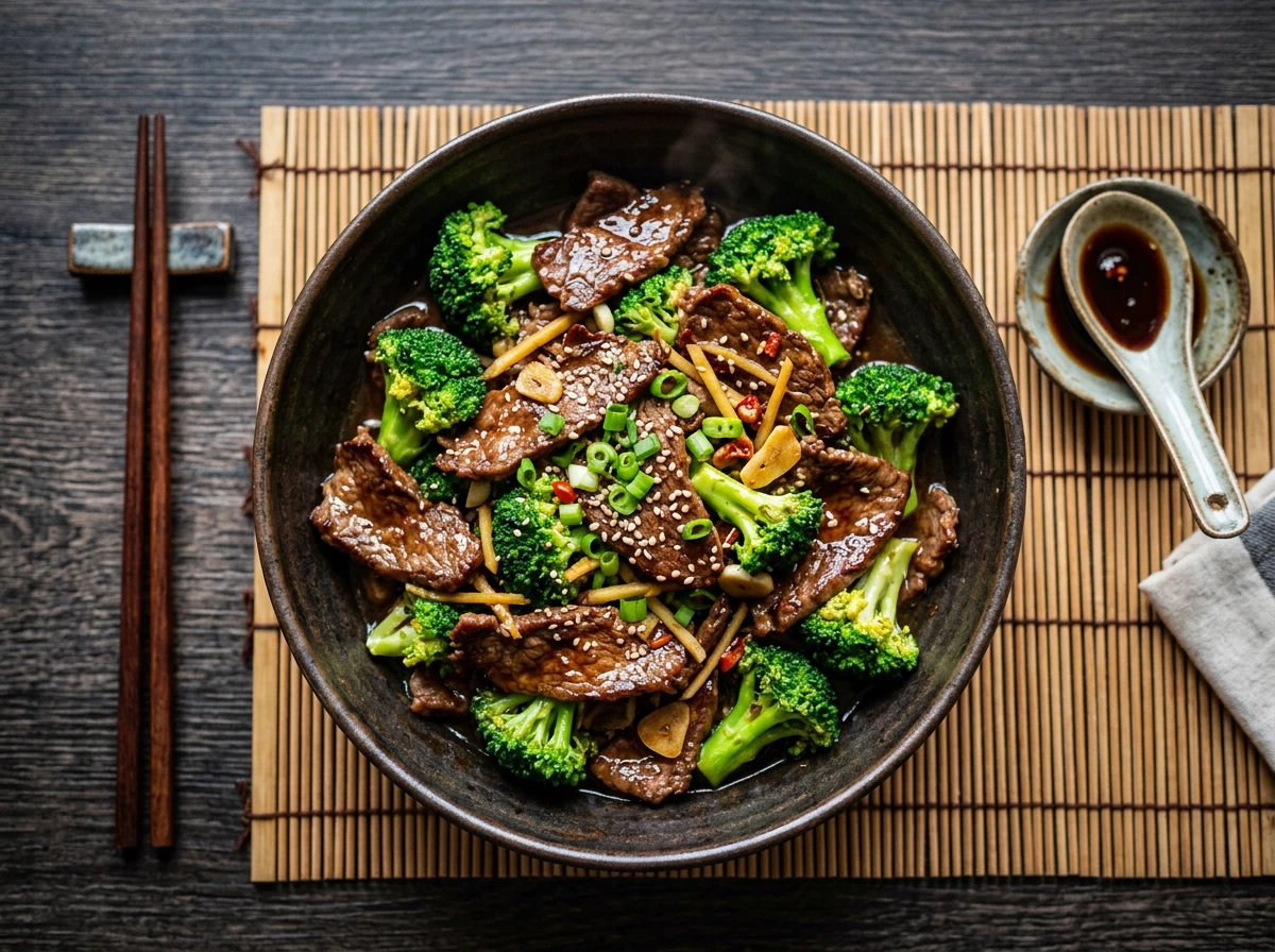 Rindfleisch mit Brokkoli (Wok)