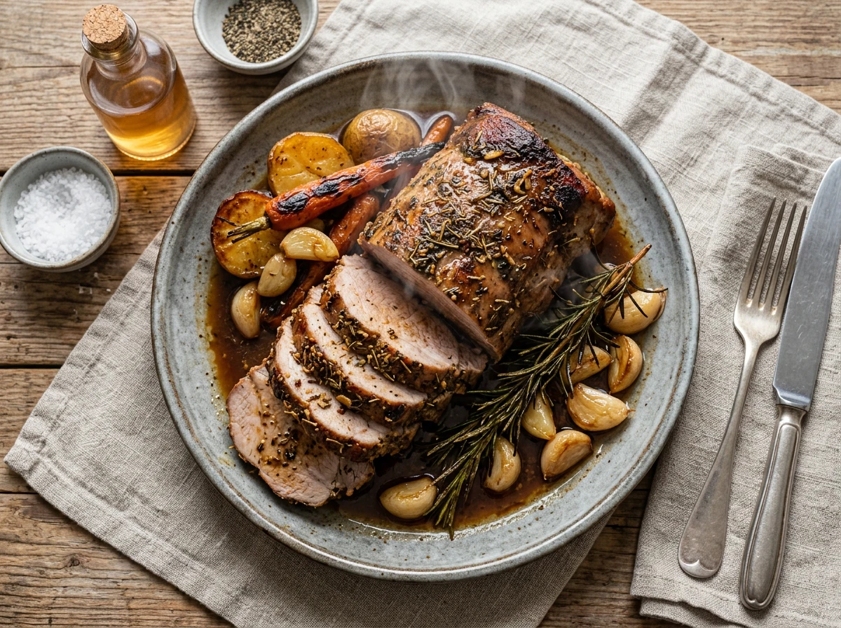 Rosmarin-Knoblauch Schweinebraten