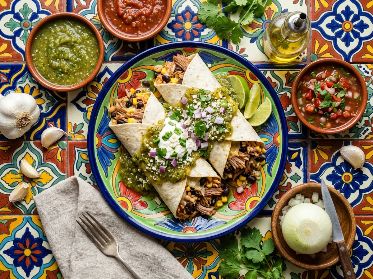 Pork Burritos with Green Pepper Sauce