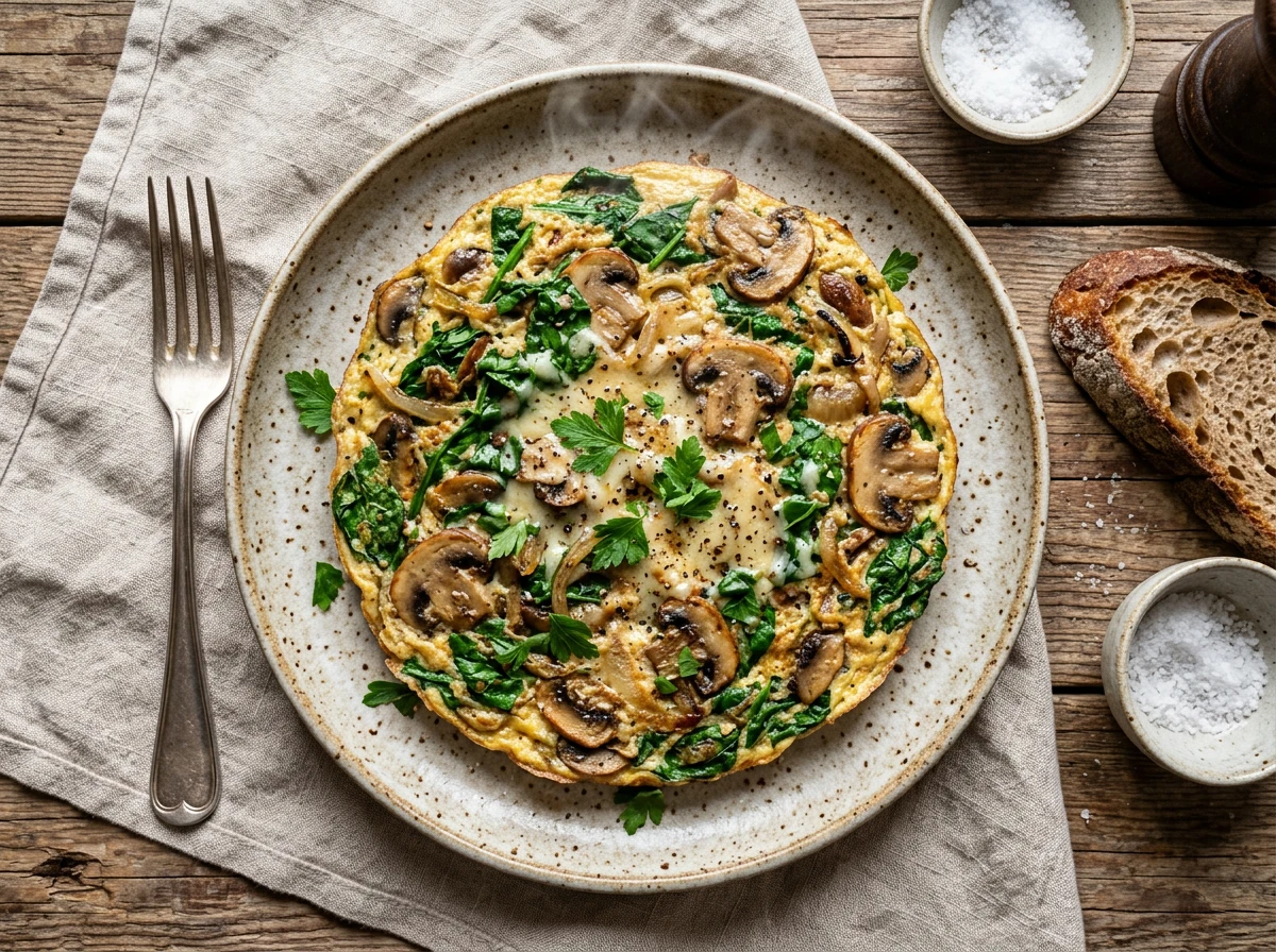 Spinat-Champignon-Omelett