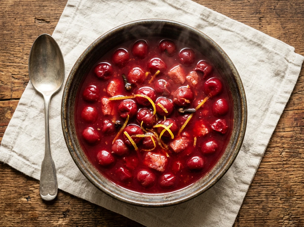 Suppe von frischen Kirschen