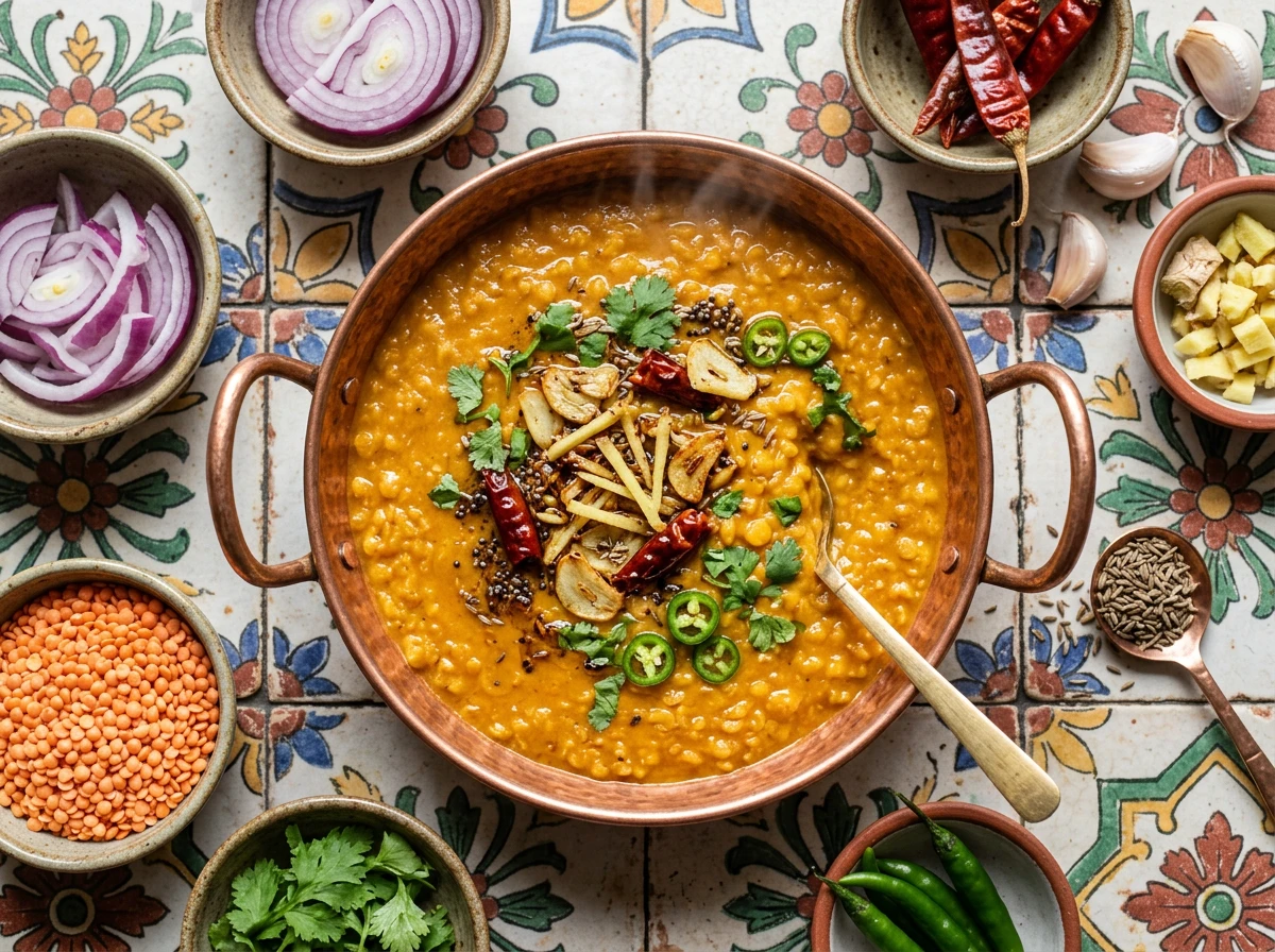 Tadka Dhal (Gewürztes Linsencurry)