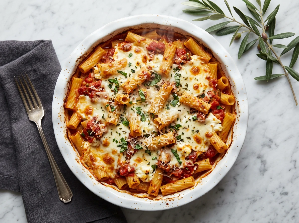 Überbackene Ziti (Baked Ziti)