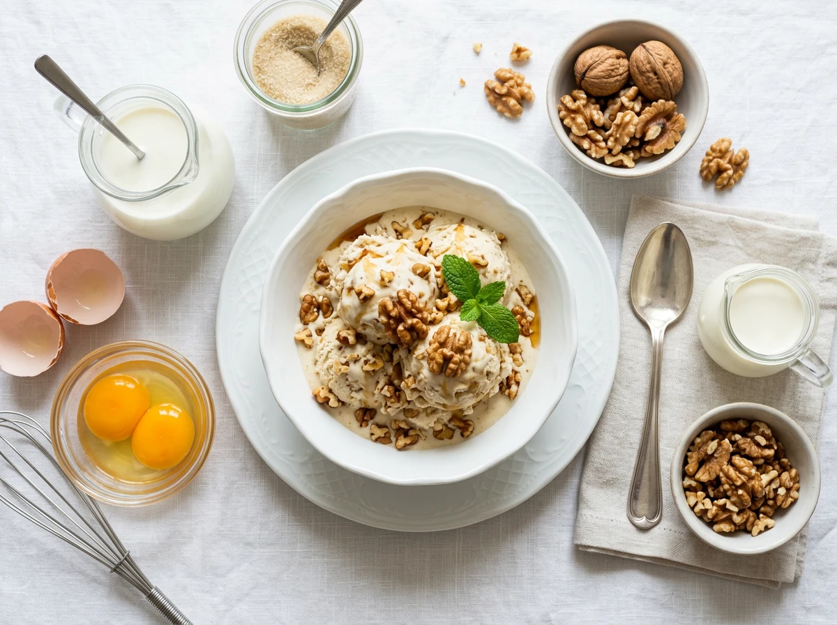 Walnut Ice Cream (Glace aux noix)