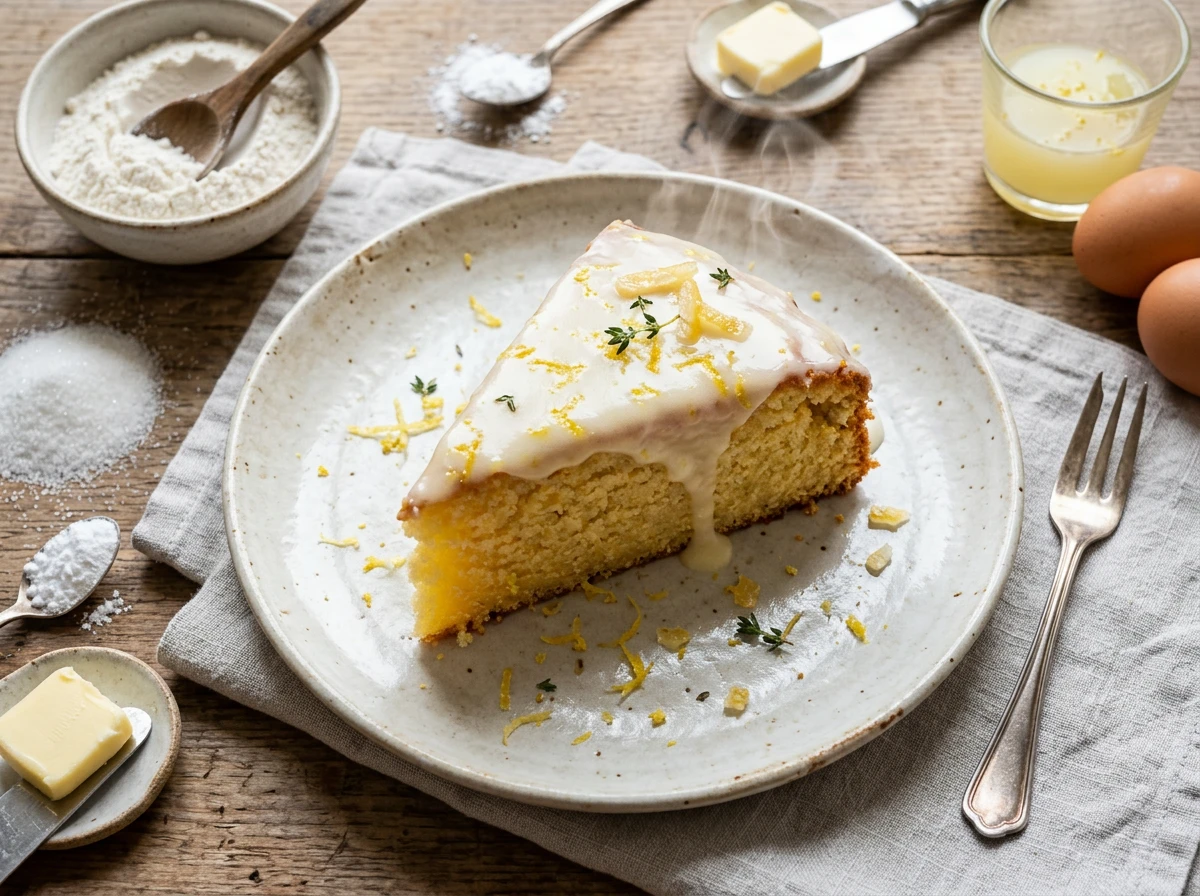 Zitronenkuchen mit Zitronenglasur