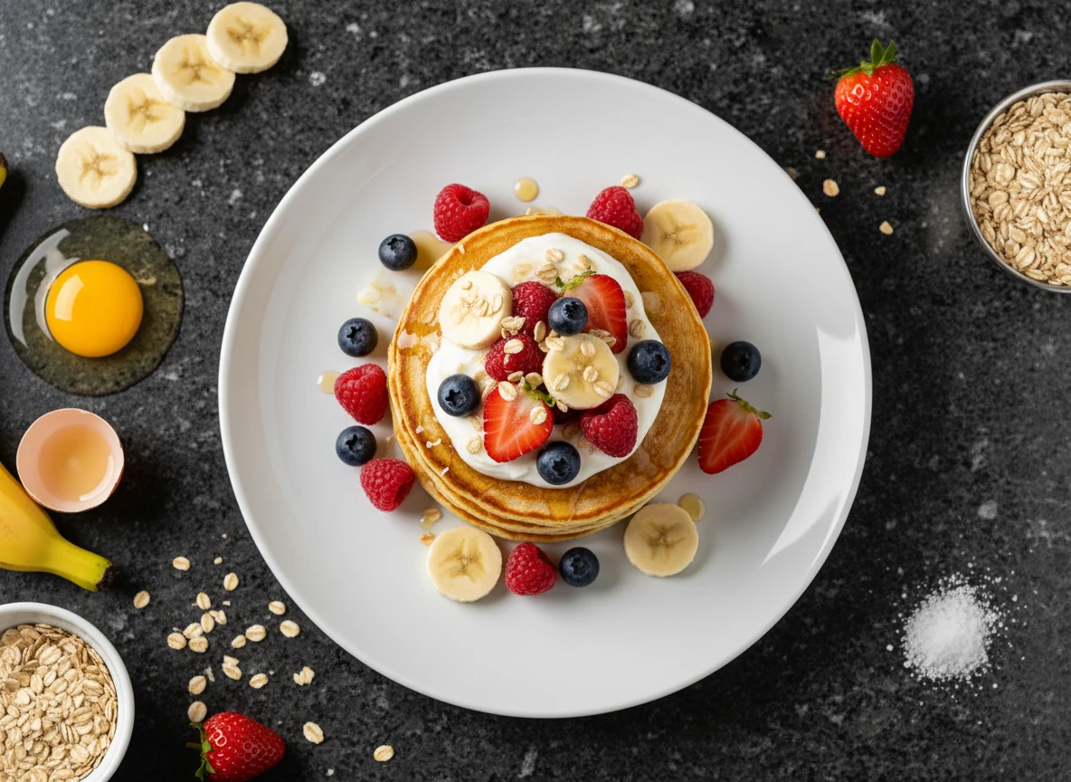 Bananen Hafer Pancakes Mit Joghurt Und Beeren