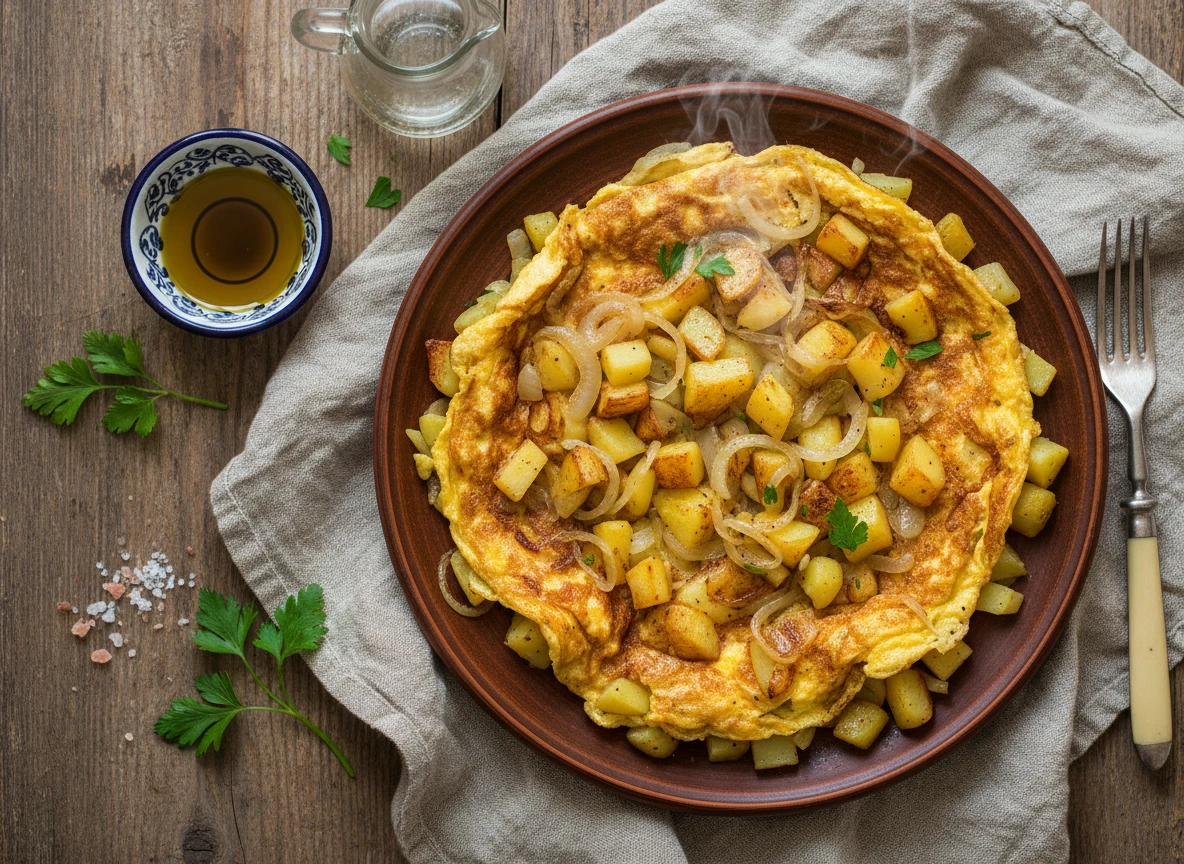 Farmers' Omelet with Fried Potatoes and Onions