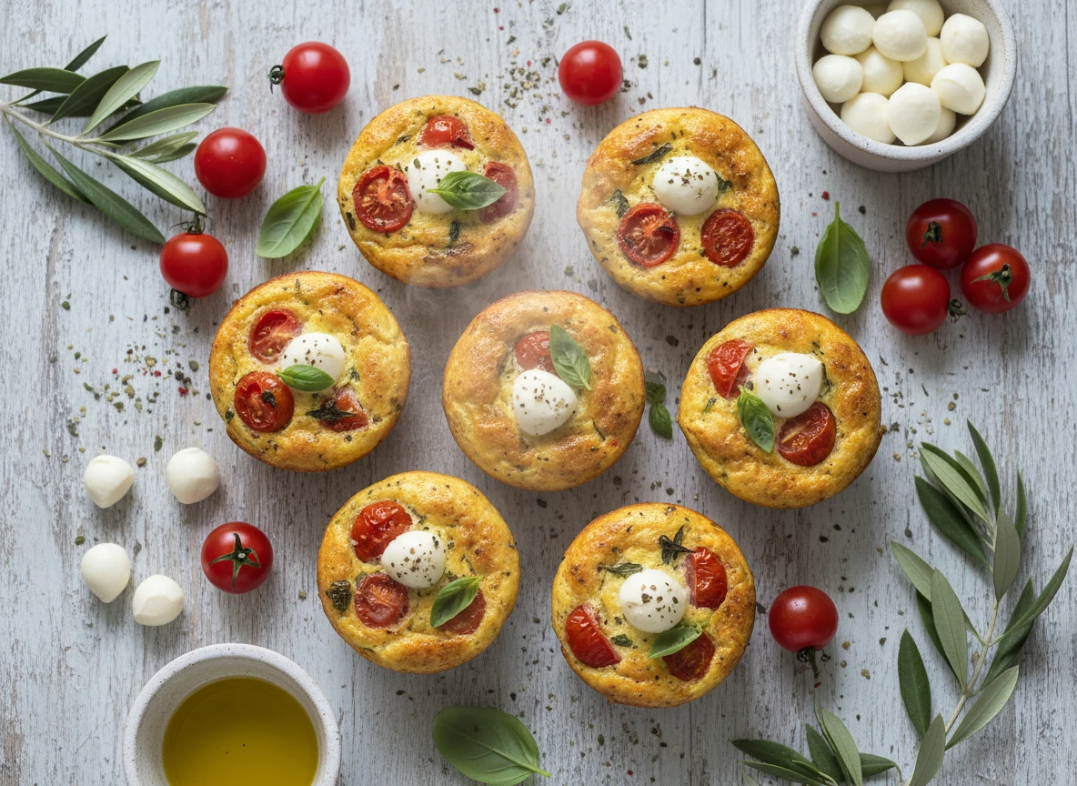Caprese Egg Muffins with Basil