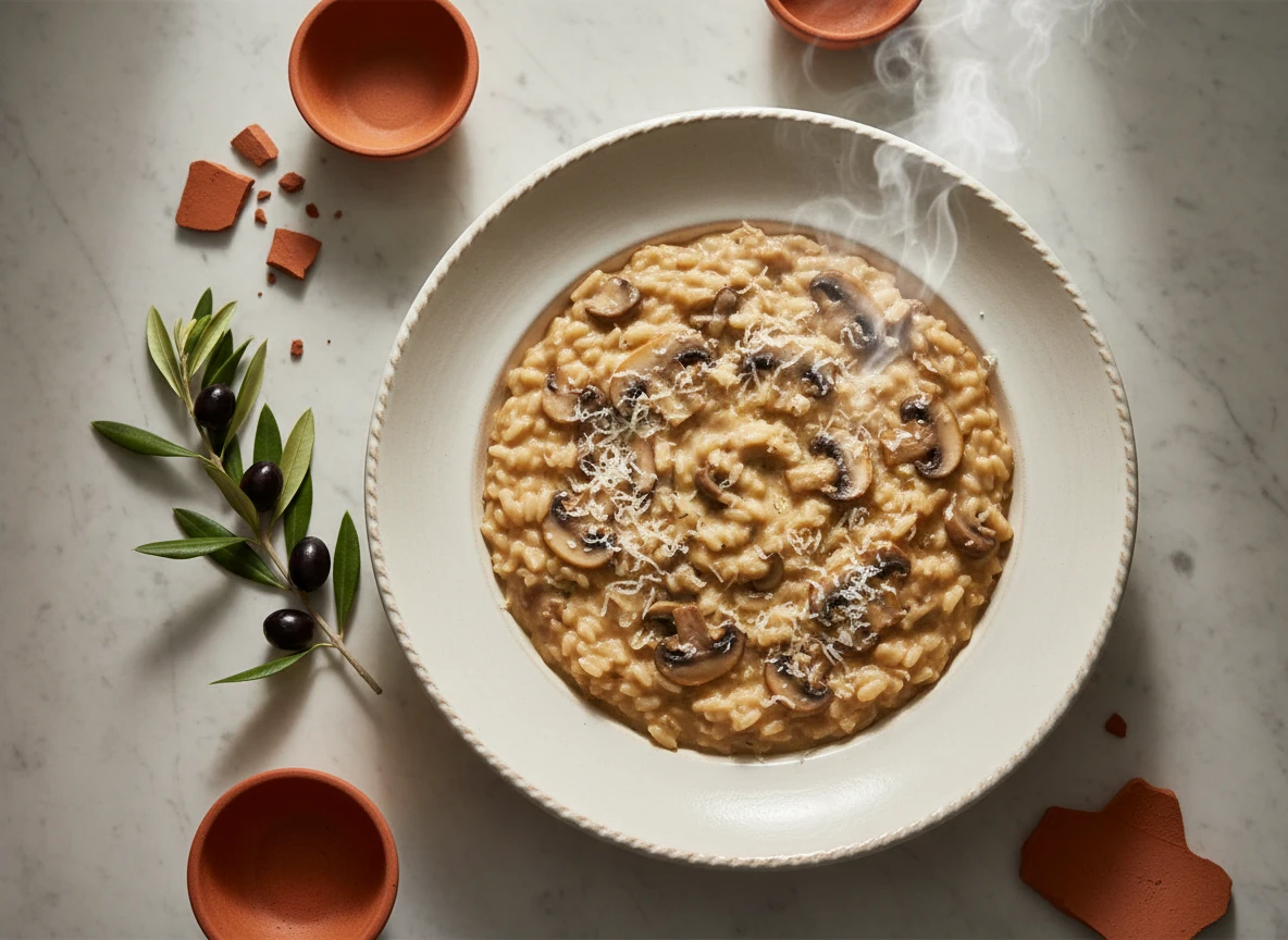 Creamy Mushroom Risotto with Parmesan