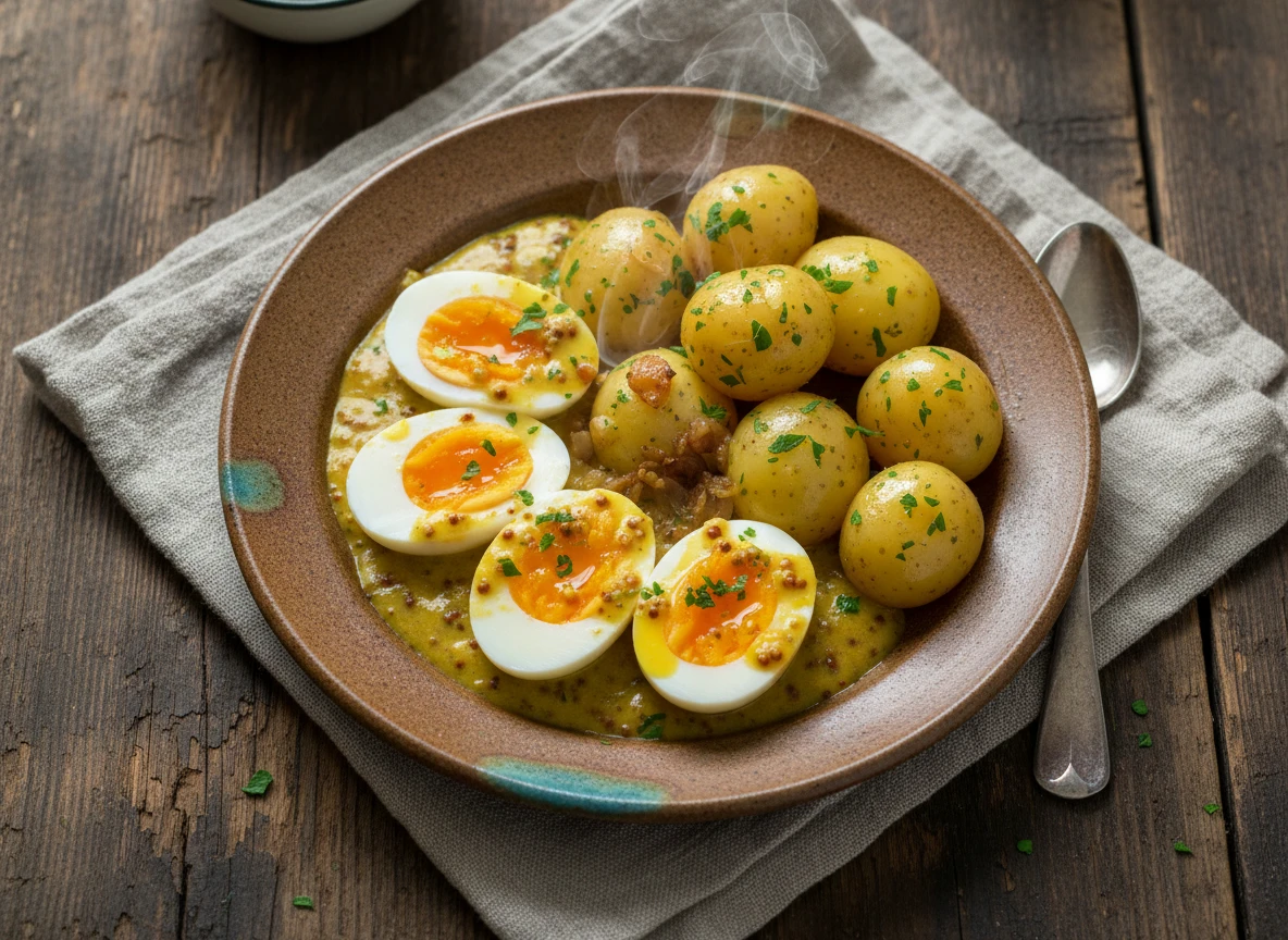 Eier In Senfsauce Mit Salzkartoffeln