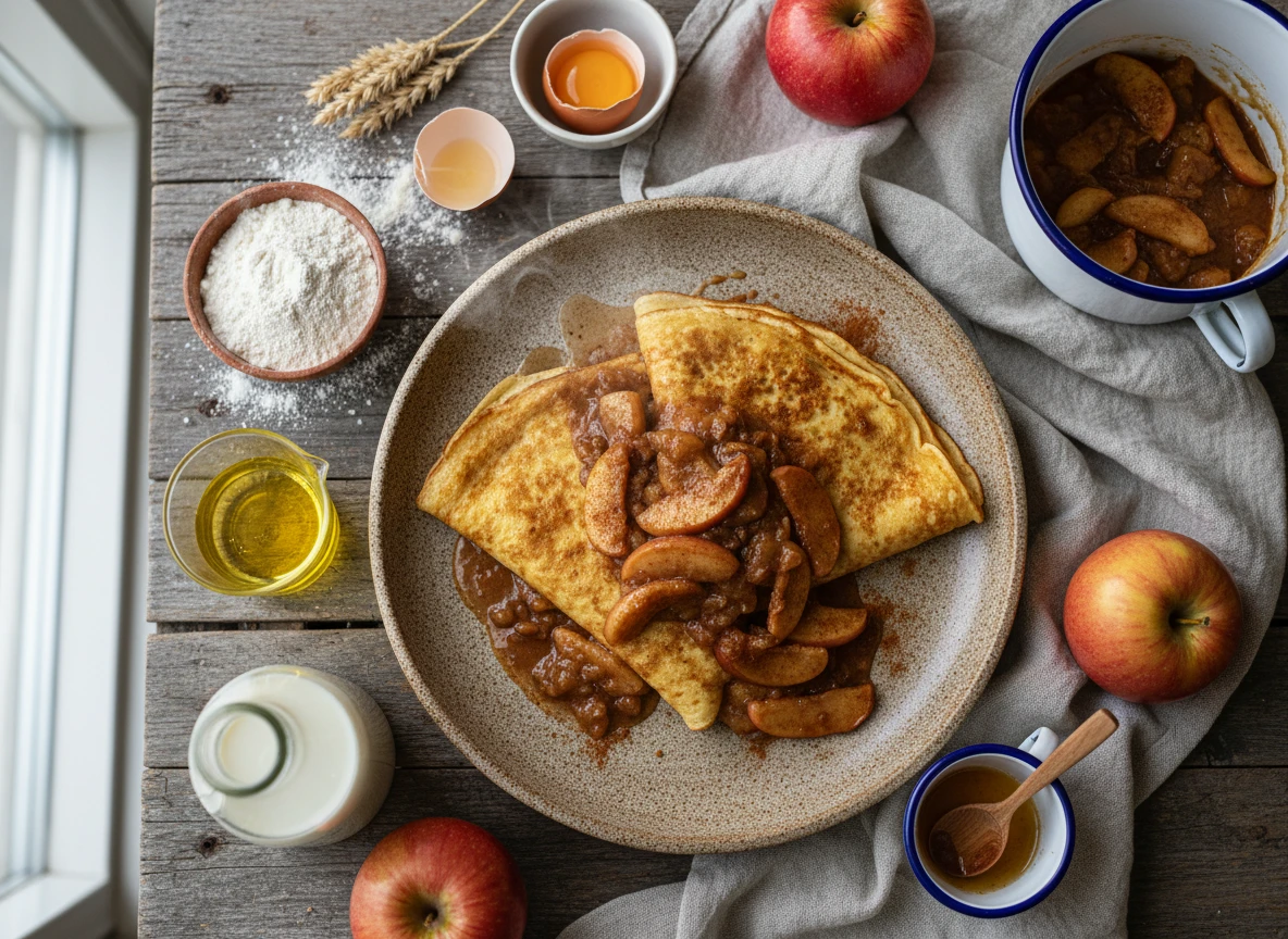 Eierpfannkuchen Mit Apfel Zimt Kompott