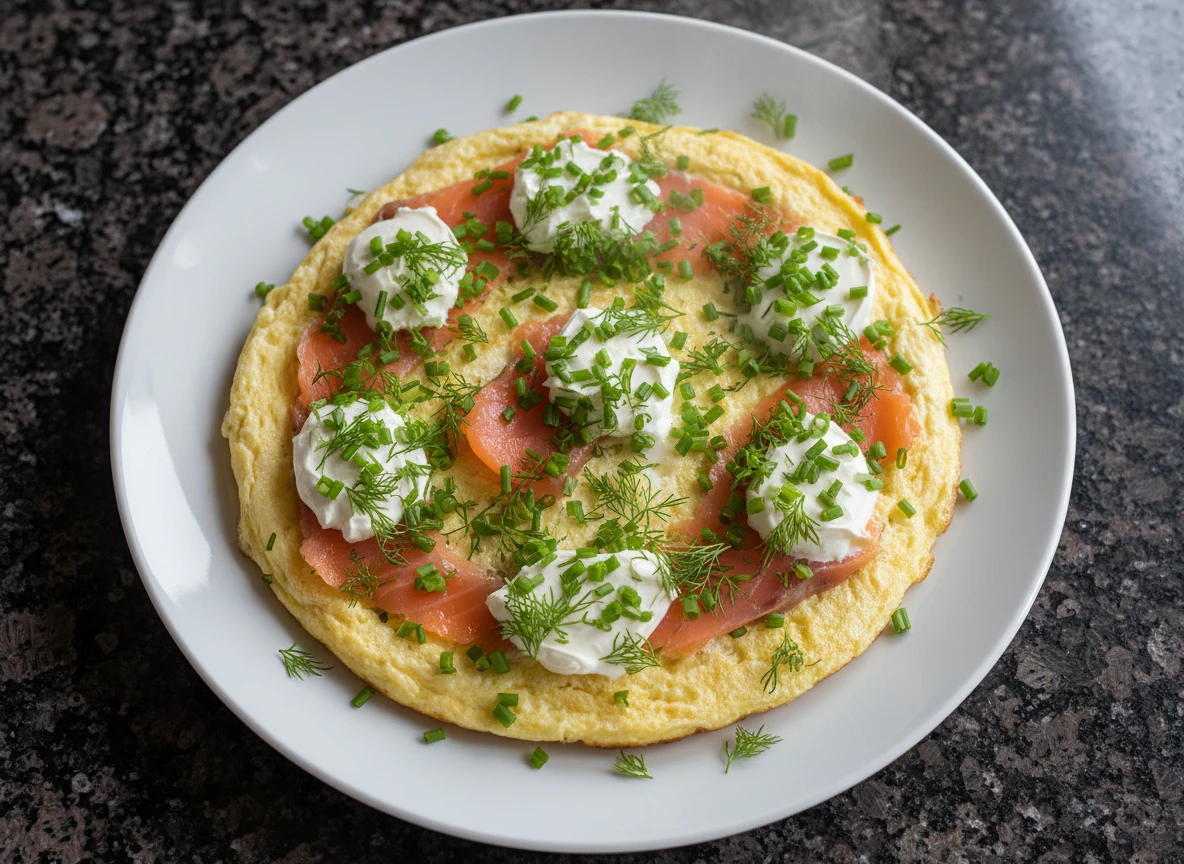 Eiweiß Omelett Mit Räucherlachs Und Kräutern