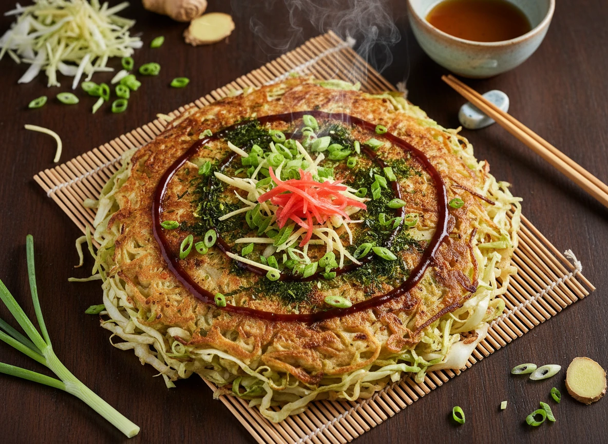 Japanische Okonomiyaki Aus Kohl (vegan)