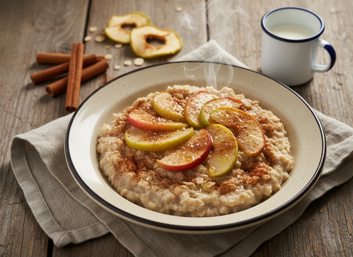 Porridge Nach Hafergrütze Art Mit Apfel Und Zimt