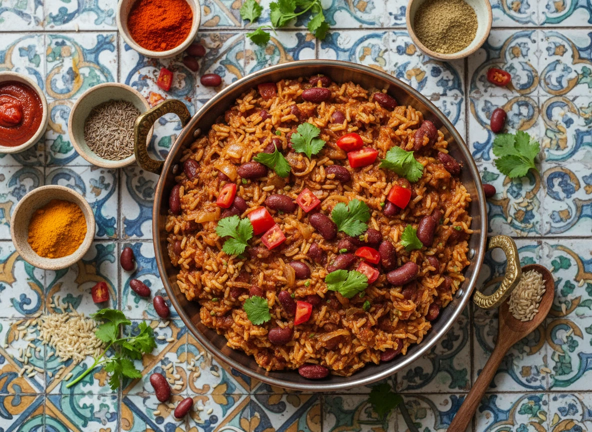 Rajma with Brown Rice and Vegetables