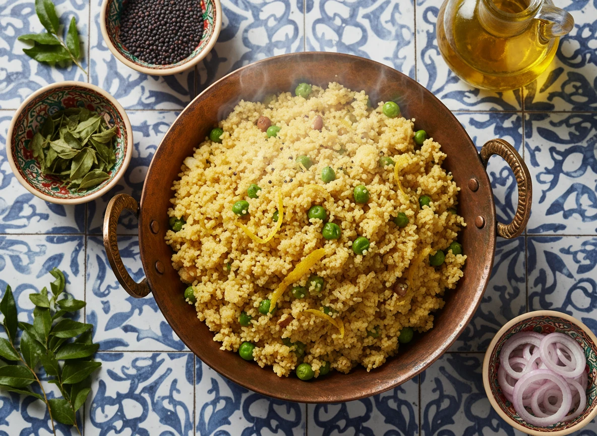 Upma de Rava aux Petits Pois et Citron