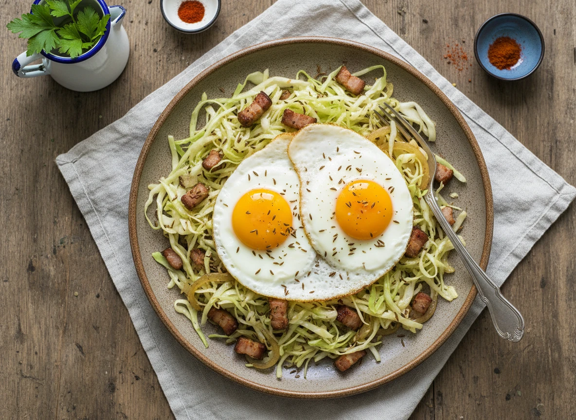 Warmer Speck Krautsalat Mit Spiegelei